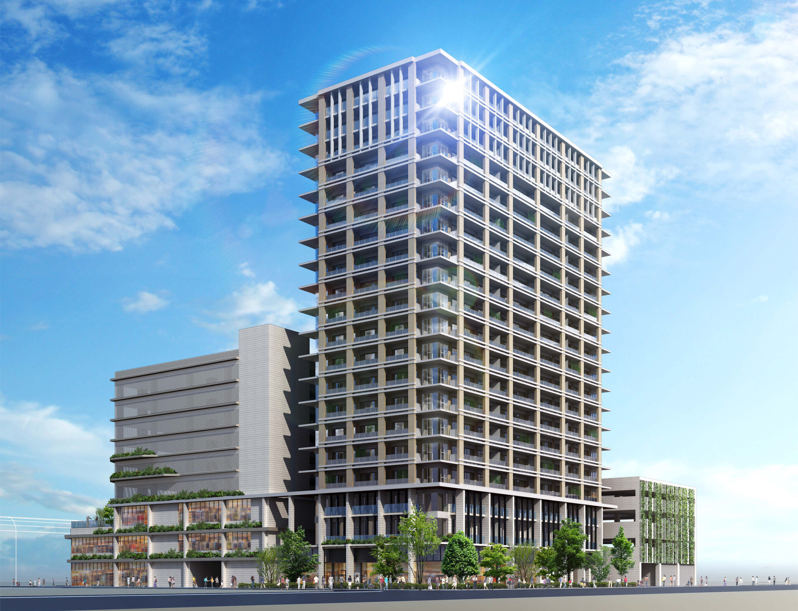 湊町三丁目Ｃ街区地区市街地再開発事業 「大京・野村不動産・三菱地所レジデンス」グループを住宅デベロッパーとして選定